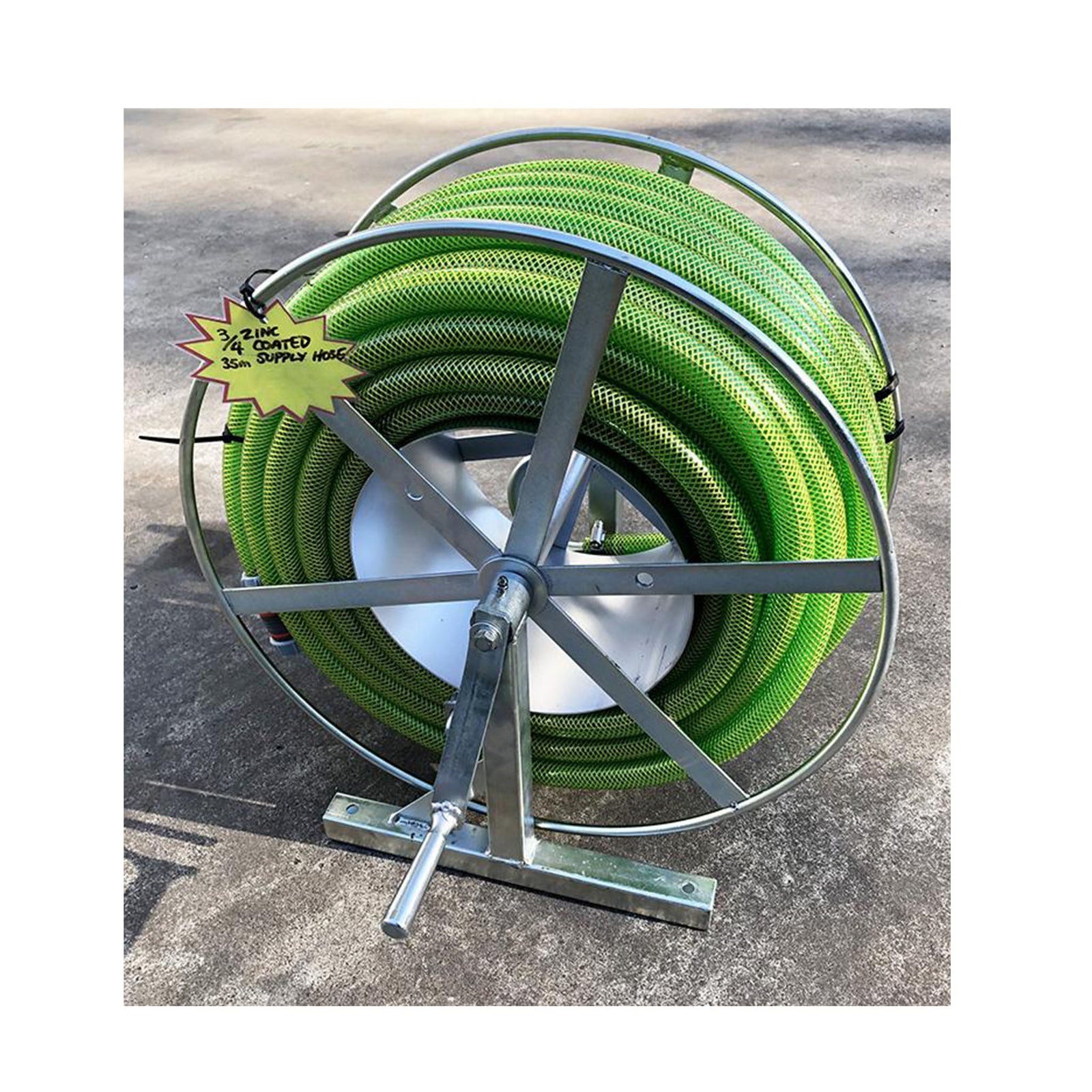 Galvanised Hose Reel 3/4" with 35m Hose