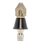 Drain cleaning nozzle with protective PVC skirt (1/8 inch)