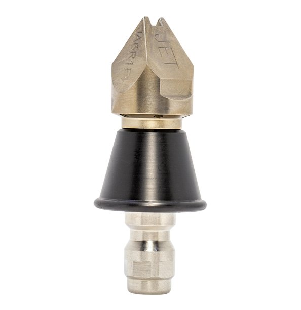 Drain cleaning nozzle with protective PVC skirt (1/8 inch)