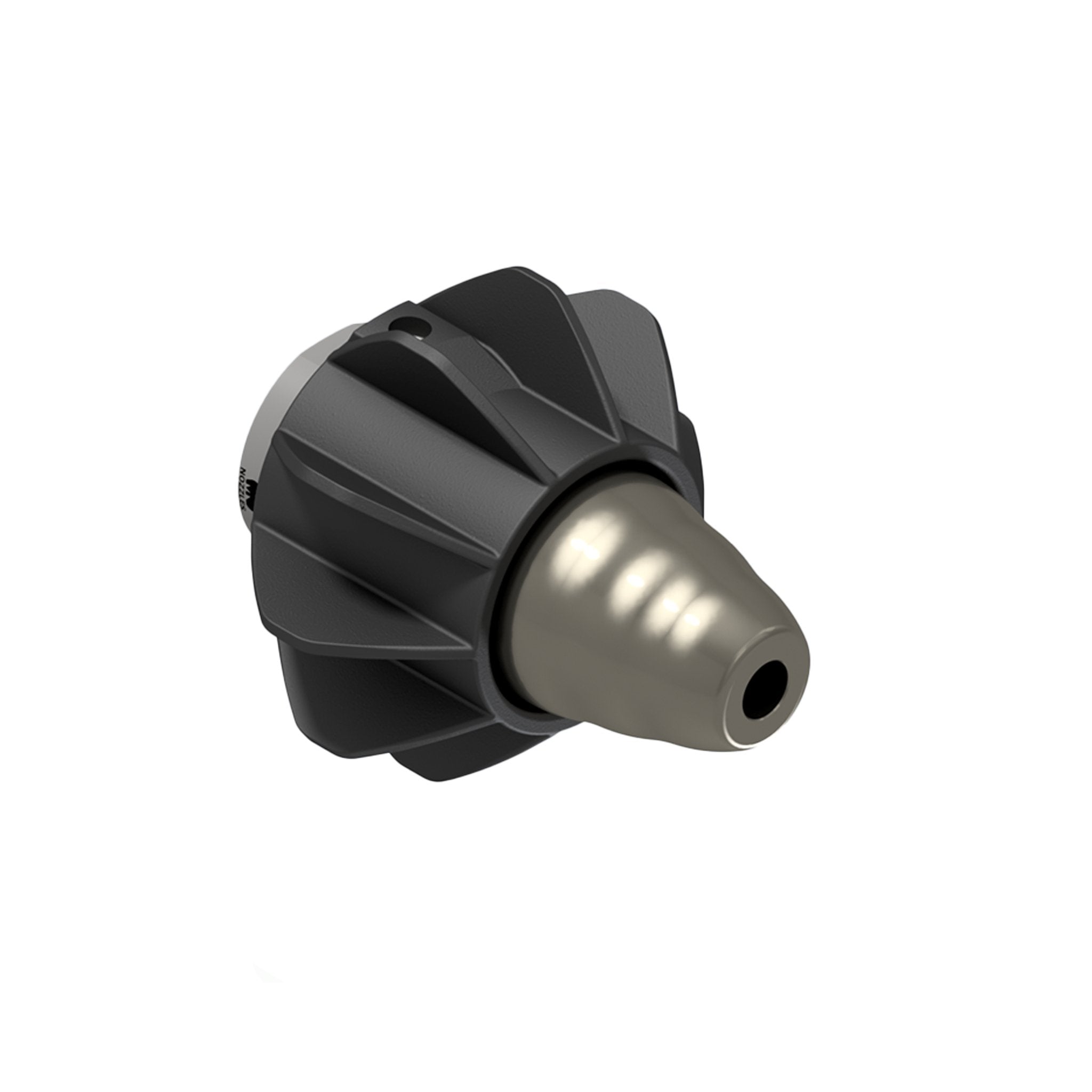 Attachment for stabilizing drain cleaning jetter nozzle