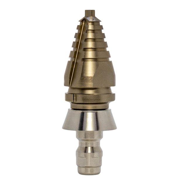 Predator Side Cutter Penetrator Screwdriver Nozzle with QR-C one piece stainless steel skirt for drain cleaning