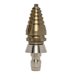 Predator Side Cutter Penetrator Screwdriver Nozzle with QR-C one piece stainless steel skirt for drain cleaning