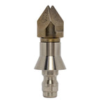 Drain cleaning nozzle with bullet blank for clearing blockages (1/8 inch)
