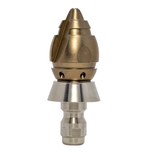 Bandit Side Cutter Thruster drain cleaning nozzle with stainless steel skirt for durability (1/4")