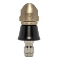 Negotiator Nozzle 1/4" series with QR-A slim PVC skirt for drain cleaning