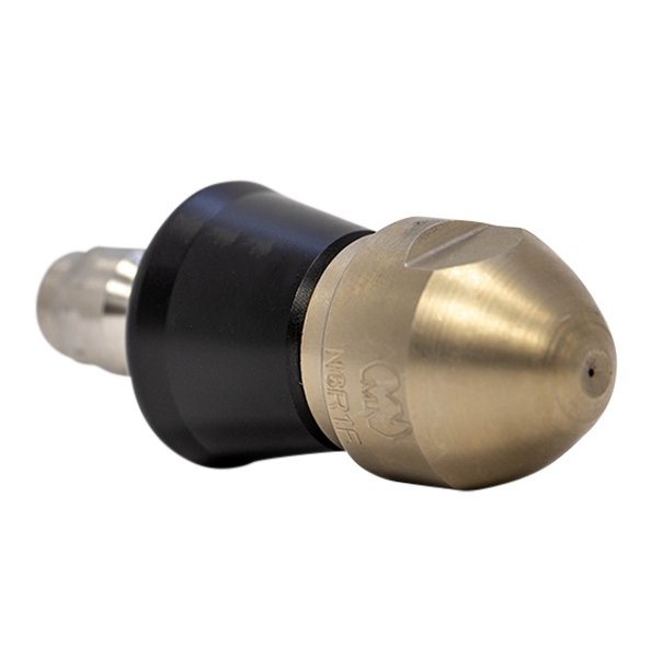 Negotiator Nozzle 1/4" series with QR-A slim PVC skirt for drain cleaning