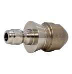 Negotiator Nozzle 1/4" series with QR-C one piece stainless steel skirt for drain cleaning