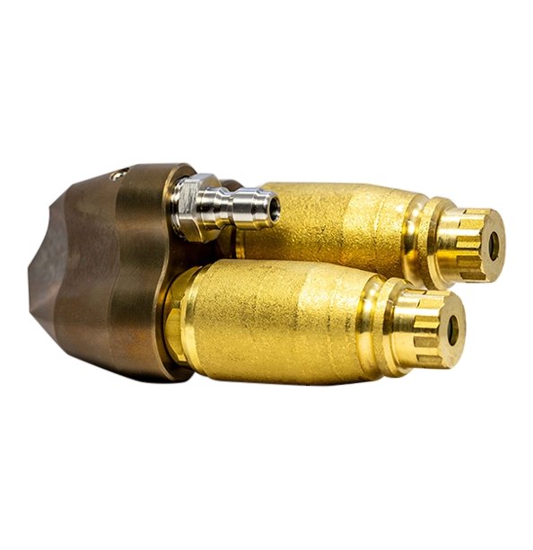 Root Ranger double barrel drain cleaning nozzle for increased cleaning power (1/4")