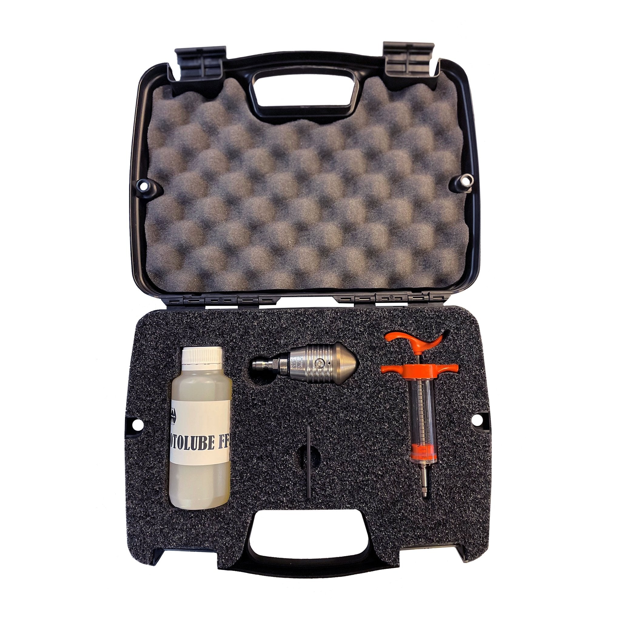 Rotospin Nozzle 1/4" Nozzle Box with QR stainless steel adapter for drain cleaning