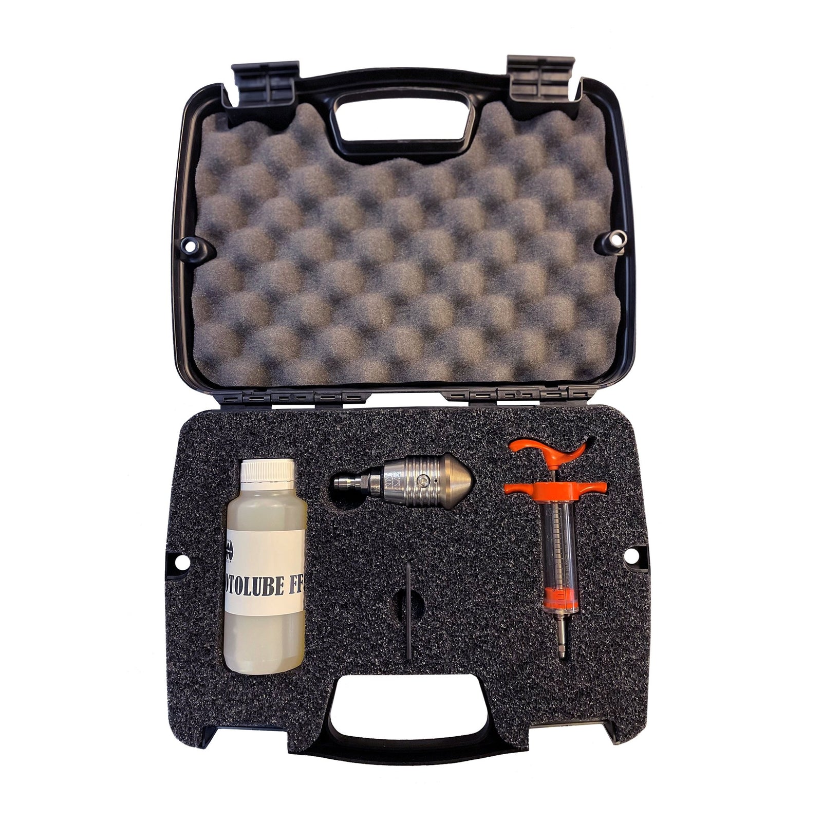 Rotospin Nozzle 1/4" Nozzle Box with QR stainless steel adapter for drain cleaning