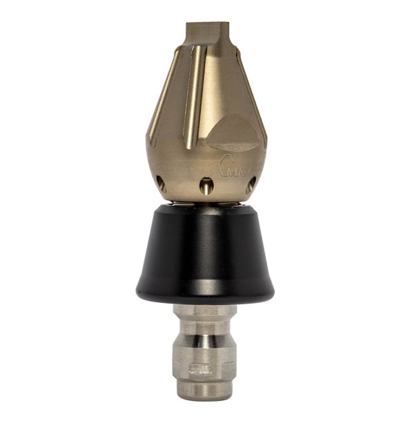 Screwdriver Invader drain cleaning nozzle with slim PVC skirt for tight spaces (1/4")