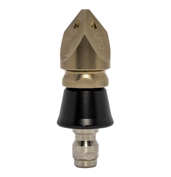 Trivector Penetrating drain cleaning nozzle with QR-A adapter and slim PVC skirt (1/4")